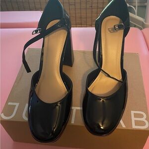 JustFab Glossy Black Heels